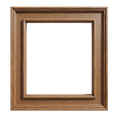 Brown wood picture frame with empty space