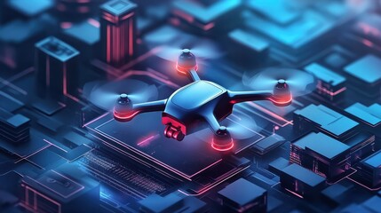 Drone service abstract concept vector illustrations.