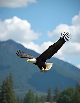 Blad egale flying above the mountains,ai generated image,4 megapixels. 