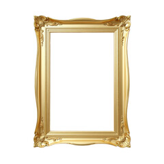 Golden Picture Frame on Black Background