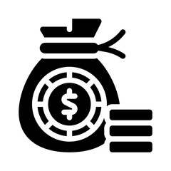 money bag glyph icon