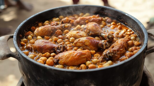 National Dish of Niger Djerma Stew, Niger-style djerma, or peanut chicken stew