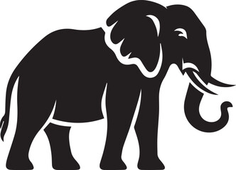 Fototapeta premium black Elephant Vector, Elephant Logo Vector Icon, Elephant illustration design, Elephant silhouette vector black and white