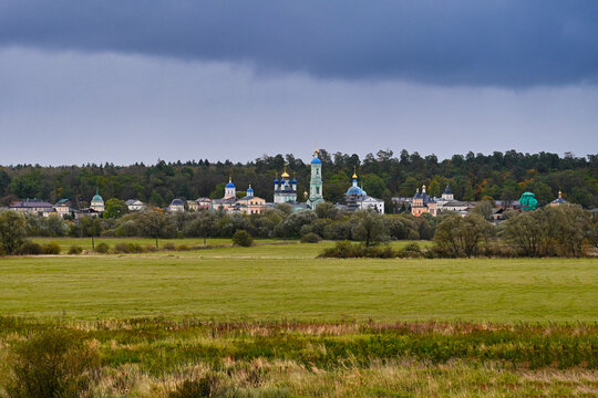 Panoramic view of the Optina Pustyn Monastery near Kozelsk town, Kaluga region of Russia