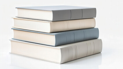 Stacked books for reading enthusiasts minimalist setup modern home office calm atmosphere