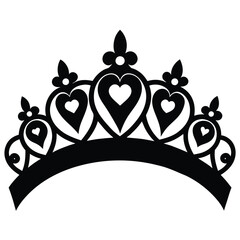 Bridal tiara silhouette wedding on white background © Design Wave Ai