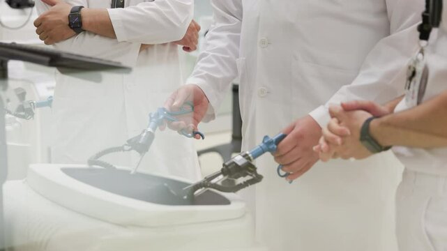 Doctor practicing simulation