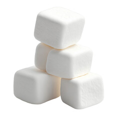 3D Render of Marshmallow on Transparent Background, Full Depth of Field