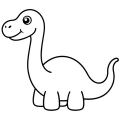 Cute Cartoon vector Dinosaur for Coloring Page Outline.