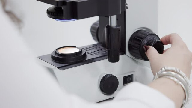 A doctor analyzes samples