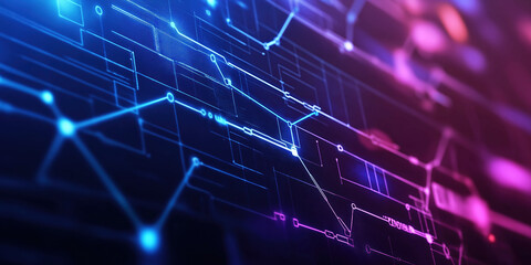 Fototapeta premium Blue Dark Technological Background With White Line Design And Glowing Elements, Red Orange Style Arrow And Dark Red Background, Futuristic Tech Style, Digital Background.
