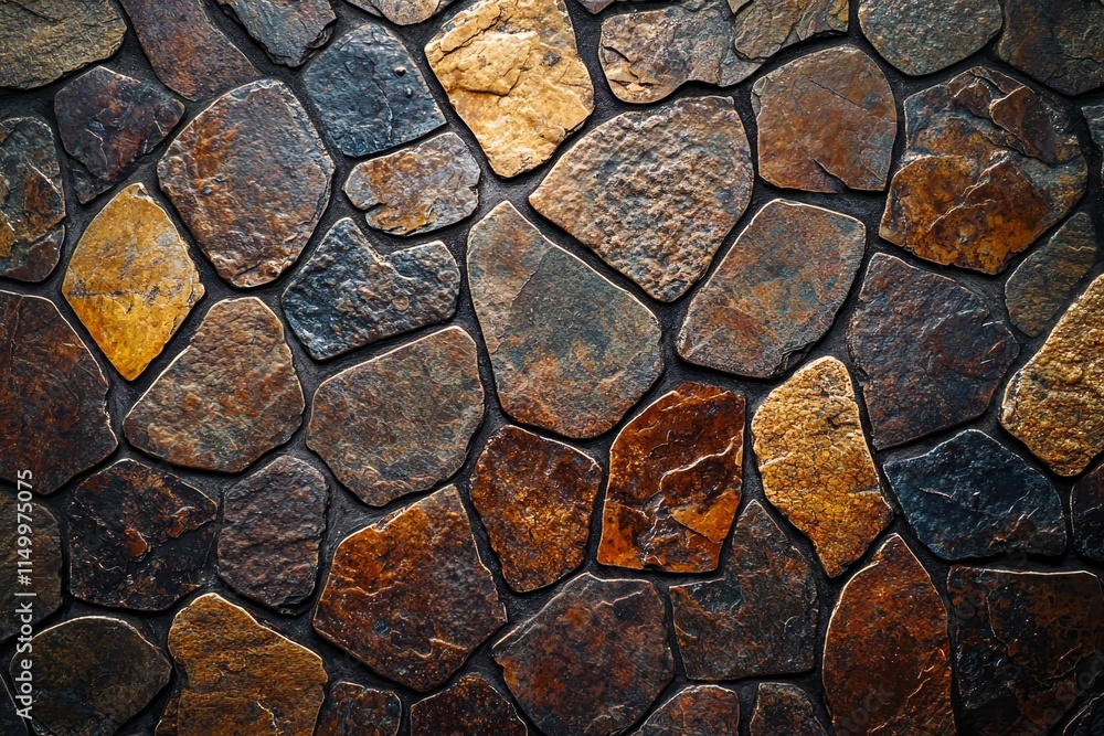 Aufkleber abstract background of brown tiles with a stone pattern.