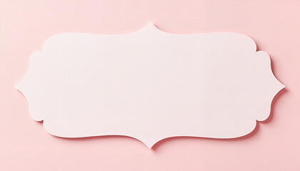 Elegant blank label on soft pink background for Valentine's Day, Mother's Day, and International Women's Day
