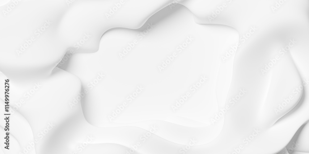 Poster soft white geometry cloth ring or loop background template with copy space