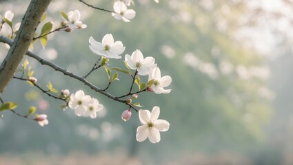Blooming Dogwood Tree - Elegant Spring Background for Text