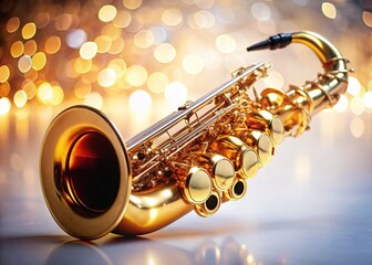 Fototapeta premium Vintage Saxophone Isolated on White Background - Musical Instrument Stock Photo