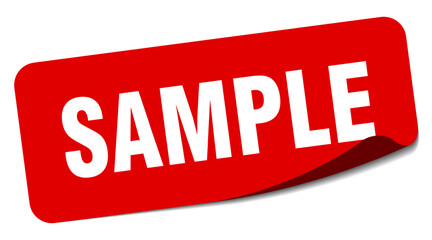SAMPLE sticker isolated on white background
