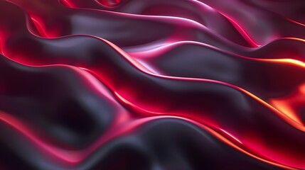 Obraz premium Abstract red and orange waves with a glossy texture.