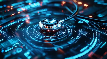 Innovative medical technology digital environment graphic design