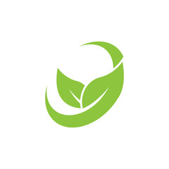 Obraz premium Green leaf logo ecology nature element vector icon