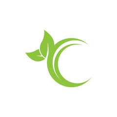 Green leaf logo ecology nature element vector icon