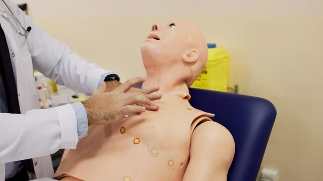 Doctor practicing simulation