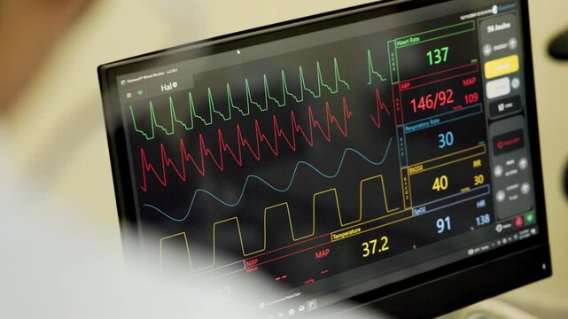 Doctor monitors vital signs