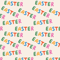 Easter pattern with the inscription Easter. Spring Easter pattern for wrapping paper, textile, wallpaper.