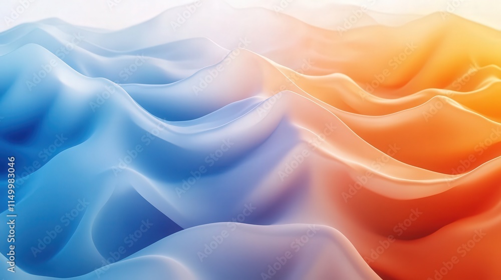 Poster visualize a photo filled with dynamic gradient textures, where colors shift fluidly from warm orange