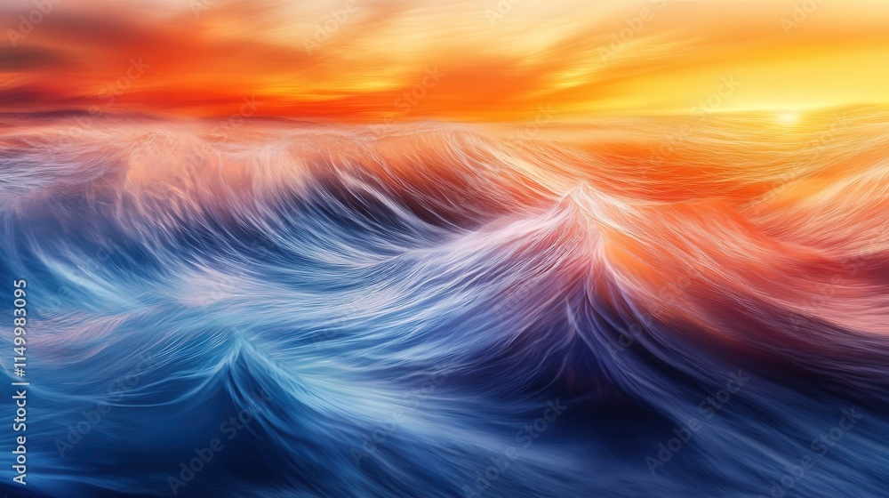 Aufkleber visualize a photo filled with dynamic gradient textures, where colors shift fluidly from warm orange