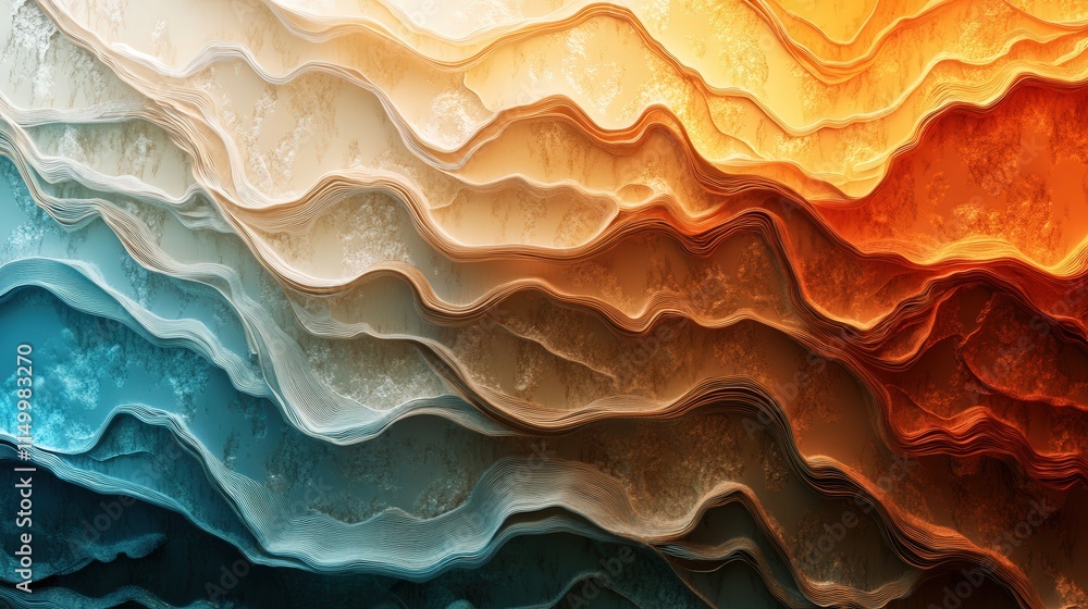 Poster visualize a photo filled with dynamic gradient textures, where colors shift fluidly from warm orange