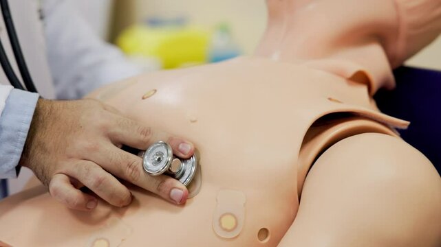Doctor practicing simulation