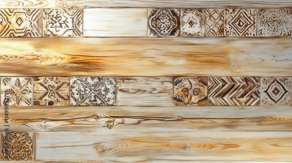 Poster visualize a stunning pine wood surface with lines that follow the grain in delicate, detailed patter