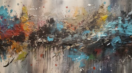 Abstract Colorful Canvas Textured Painting