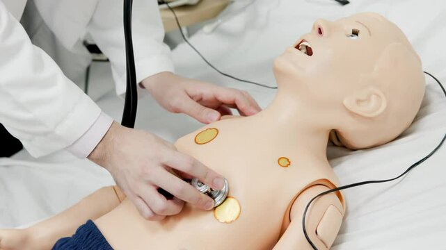 Doctor practicing simulation