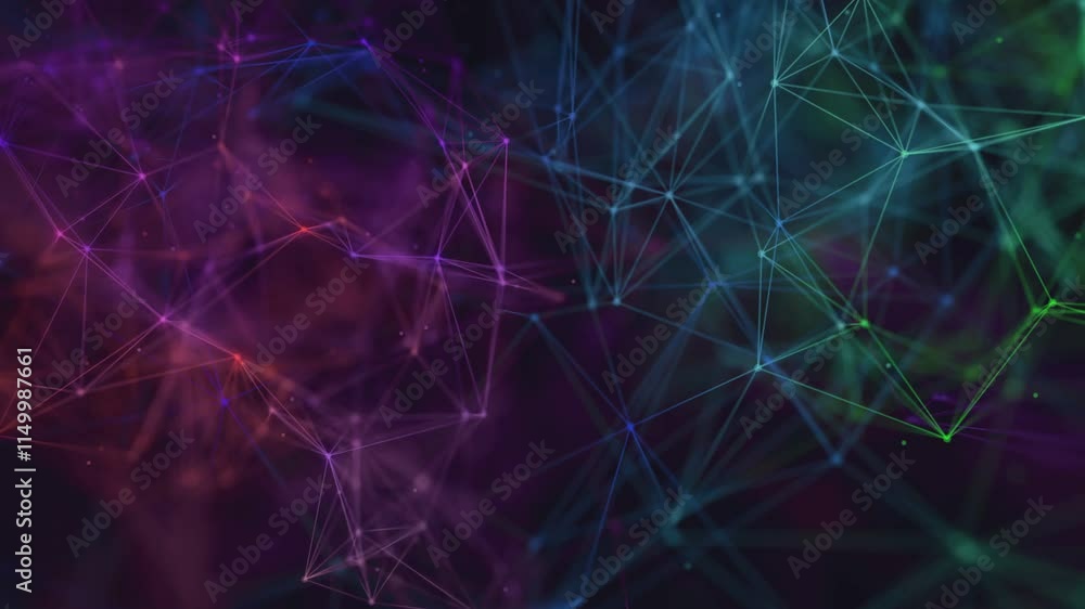 Wall mural colorful plexus pattern abstract background