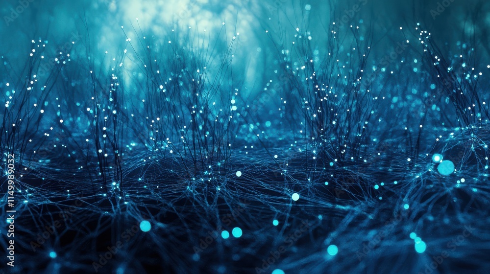Poster abstract digital network connection blue background 3d rendering