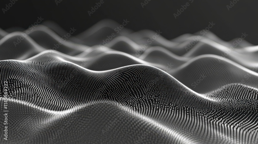 Poster abstract digital wave of particles. futuristic point wave. technology background