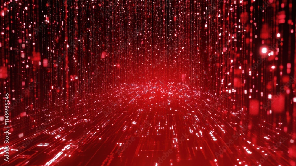 Poster abstract matrix red background