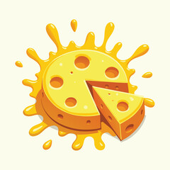 Fototapeta premium Cartoon Cheese Icon Isolated Fun and Tasty Vector Illustration