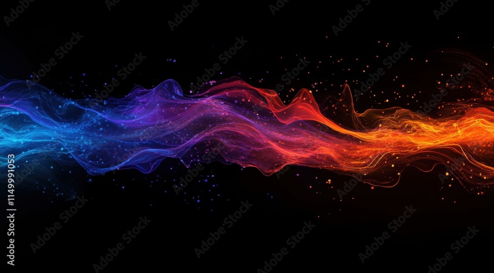 Poster abstract sound wave background with a colorful audio spectrum, a data visualization concept.
