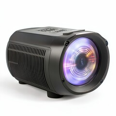 Voice-Activated Outdoor Projector with Adjustable Brightness , isolated on a white background , High quality , No blur