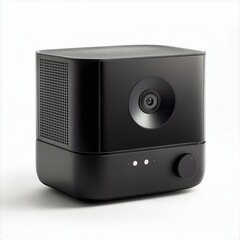 Obraz premium Voice-Activated Outdoor Projector with Adjustable Brightness , isolated on a white background , High quality , No blur