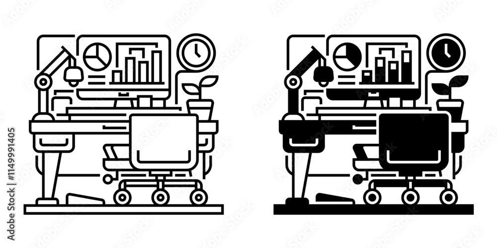 Poster workspace line icon. linear style sign for mobile concept and web design. outline vector icon.