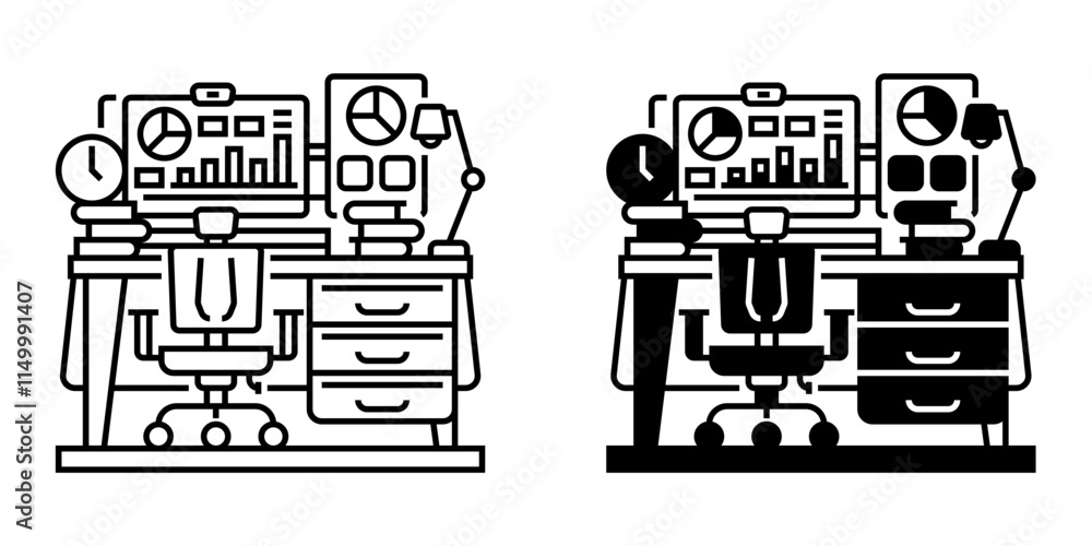 Poster workspace line icon. linear style sign for mobile concept and web design. outline vector icon.
