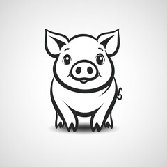 Adorable Cartoon Pig Illustration Simple Design