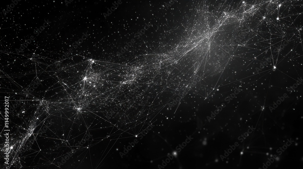 Poster panoramic abstract dot and triangle connection background., the world is connect and smaller concept