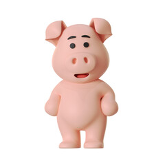 Cute Pig Mascot Standing Pose