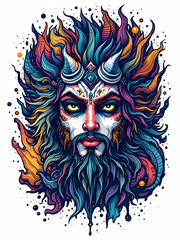 Creative abstract tattoo model illustrated on white