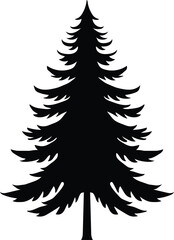Pine Tree Silhouette Vector Design, Pine Tree Vector 